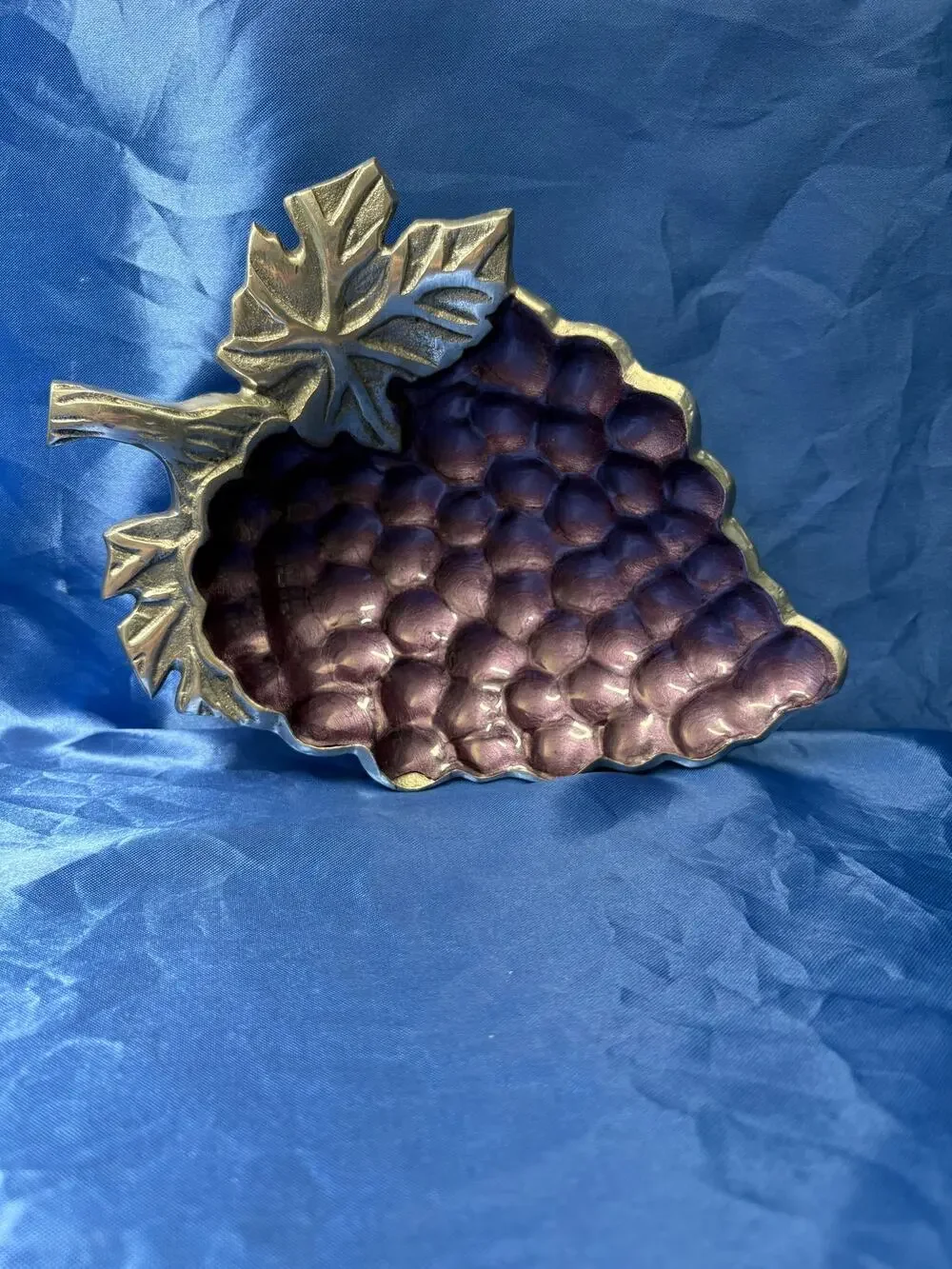 Grape Shape Platter Purple Enamel on Aluminum by Julie Knight